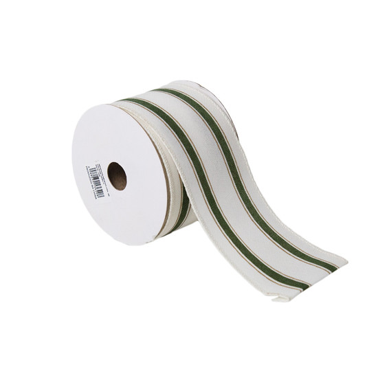 Imagem FITA NATALINA DECORATIVA COLORIDA EM TECIDO 6,3CM X 9,14M