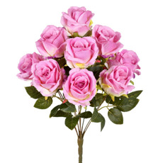 Imagem de BUQUÊ DECORATIVO DE BOTÕES DE ROSAS COR ROSA EM PLÁSTICO MOLDÁVEL 47X28CM - GRILLO - Grillo Ltda