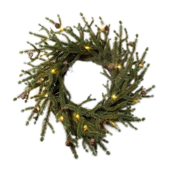 Imagem GUIRLANDA NATALINA VERDE EM PLÁSTICO COM PISCA PISCA EM LED AMARELO 240V 10X45X45 CM