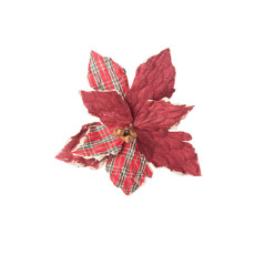 Imagem de POINSETIA DECORATIVA DE NTAL COR XADREZ 30CM - TOK DA CASA - Cromus Embalagens Ind. E Com. Ltda