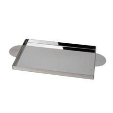 Imagem de BANDEJA DECORATIVA EM METAL CROMADO 30X19X6 CM - GRILLO 58774 - Grillo Ltda