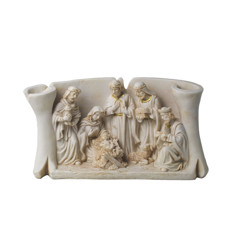 Imagem de PRESÉPIO DECORATIVO NATALINO EM RESINA COR CREME 14X28X8 CM - GRILLO 59103 - Grillo Ltda