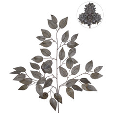 Imagem de HASTE DECORATIVA DE FOLHAS DE FICUS VERDE ESCURO EM PLÁSTICO MOLDÁVEL 35X44CM - GRILLO - Grillo Ltda