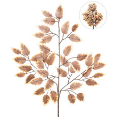 Imagem de HASTE DECORATIVA DE FOLHAS DE FICUS COR CHÁ EM PLÁSTICO MOLDÁVEL 35X44CM - GRILLO - Grillo Ltda