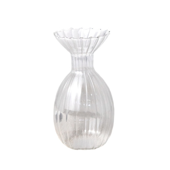 Imagem VASO DECORATIVO DE VIDRO TRANSPARENTE 8X8X15 CM - GRILLO 58303