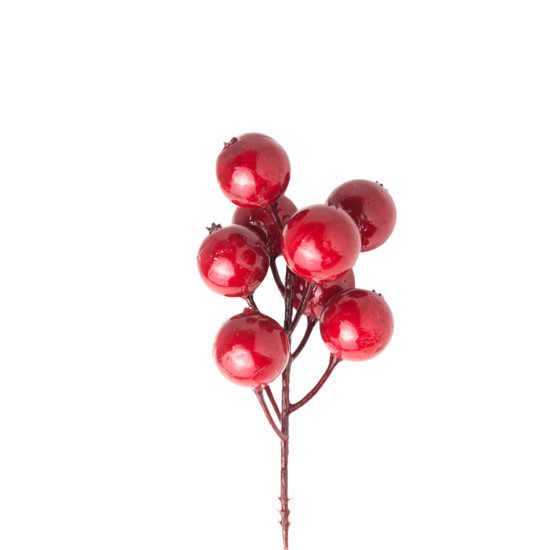 Imagem HASTE ROMA X9 DECORATIVA DE NATAL COM FRUTAS VERMELHA 20CM - GRILLO 56582