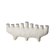 Imagem de CASTIÇAL DECORATIVO EM RESINA BRANCO PARA 9 VELAS 14X32X9 CM - Grillo Ltda