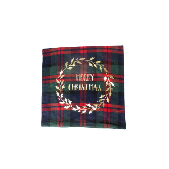 Imagem CAPA NATALINA COLORIDA PARA ALMOFADA COM DETALHES DOURADOS 42X44X2 CM