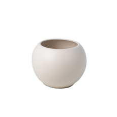 Imagem de CACHEPOT REDONDO EM CERÂMICA COR BRANCO FOSCO 16X20X20 CM - Armazem Decor Ltda