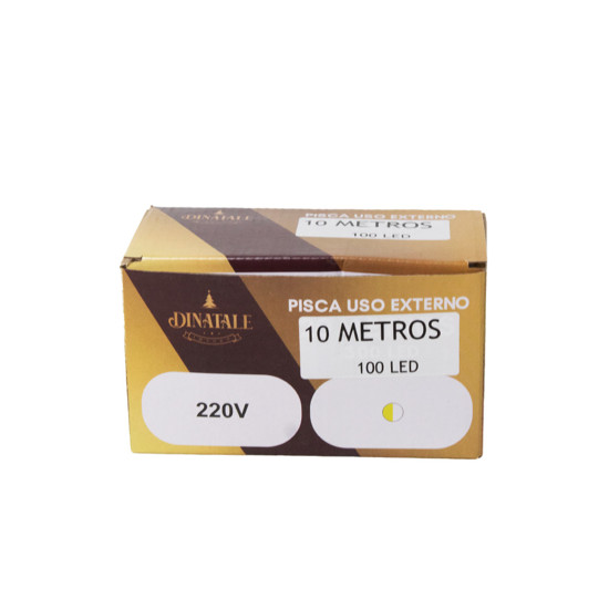 Imagem PISCA PISCA FIO VERDE 10 METROS 100 LEDS LUZ QUENTE 220V 