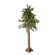 Imagem de ÁRVORE DE NATAL DECORATIVA VERDE COM PISCA EM LED E BASE DE MADEIRA - GRILLO - Grillo Ltda