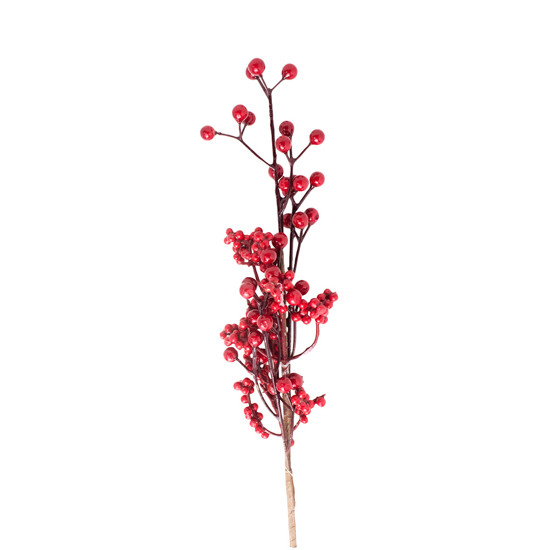 Imagem GALHO DECORATIVO DE NATAL MÉDIO COM FRUTAS VERMELHA 54CM - CROMUS 