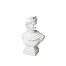 Imagem de BUSTO MASCULINO DECORATIVO EM RESINA BRANCA 20X12X6 CM - Grillo Ltda