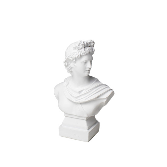 Imagem BUSTO MASCULINO DECORATIVO EM RESINA BRANCA 20X12X6 CM