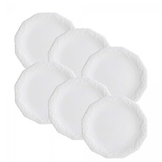 Imagem de CONJUNTO DURABLE PORCELAIN BRANCO 6 PRATOS PARA SOBREMESA 19CM - WOLFF - Rojemac Impotacao E Exportacao Ltda