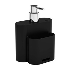 Imagem de DISPENSER FLAT 500ML PARA DETERGENTE EM POLIPROPILENO PRETO 17,5X13X9CM - COZA - Brinox Metalurgica S  A