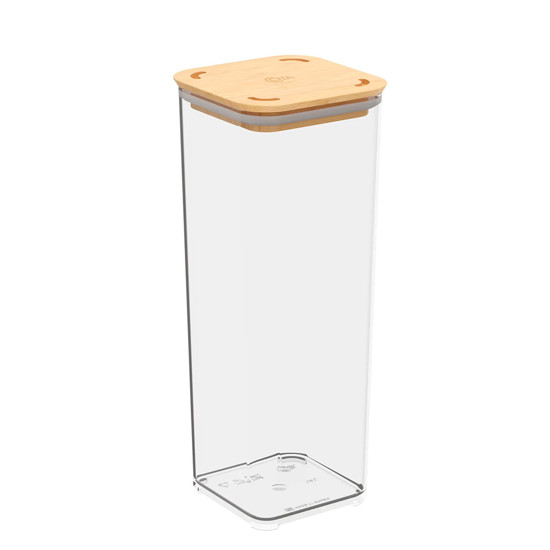 Imagem POTE HERMÉTICO 1,5L COM TAMPA EM BAMBU 25X10X10CM - COZA