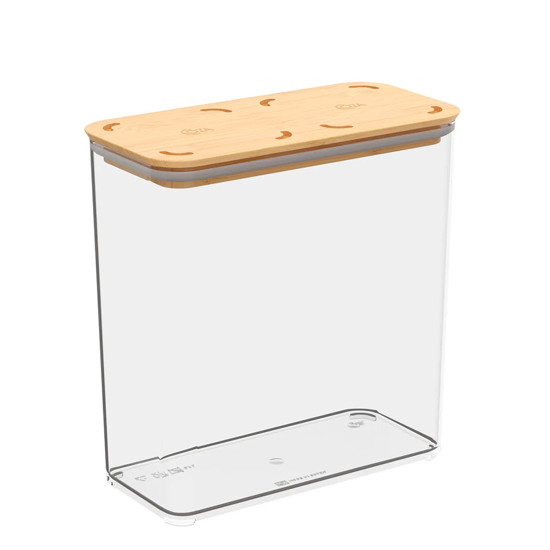 Imagem POTE HERMÉTICO RETANGULAR 2,7L MODO BAMBU 20X20X10CM - COZA