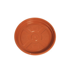 Imagem de PRATO PARA VASO DE PLANTAS EM POLIPROPILENO COR TERRACOTA 2,5X18CM - ATACAPLAST - Atacaplast Comercio E Distribuidora Ltda