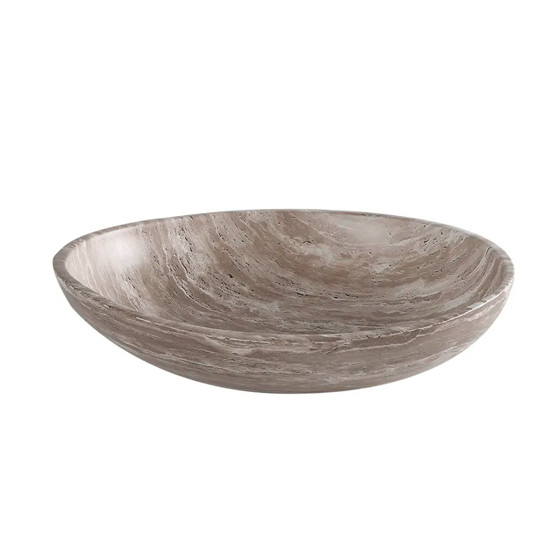 Imagem CENTRO DE MESA DECORATIVO EM CERÂMICA CINZA MARMORIZADO 7X28,5X28,5CM - CROSS