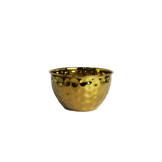 Imagem BOWL MARTELADO DOURADO EM AÇO INOX 8,5X14,5CM - LILIAN GIFT DESIGN