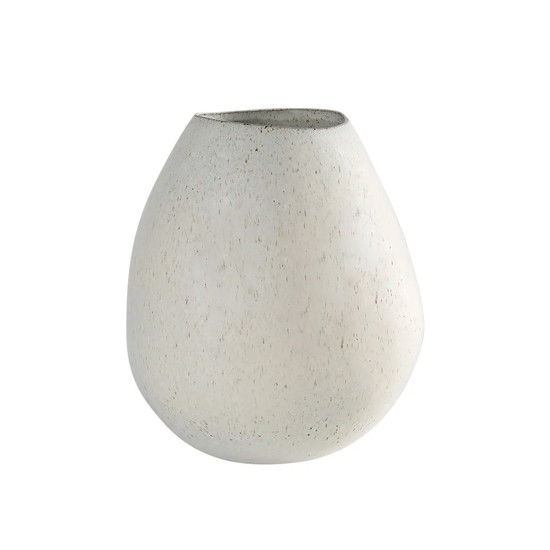 Imagem VASO DECORATIVO EM CERÂMICA BRANCO COM DETALHES BEGE 25X22,5CM - CROSS