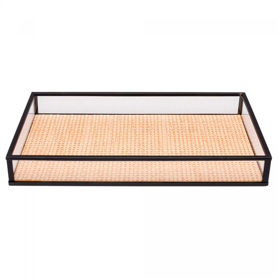 Imagem BANDEJA DECORATIVA TOSCANA EM METAL PRETO 3,5X30X20CM - WOLFF