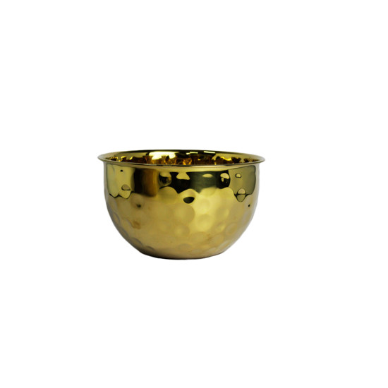 Imagem BOWL MARTELADO DOURADO EM AÇO INOX 11X19CM - LILIAN GIFT DESIGN
