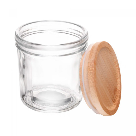 Imagem PORTA MANTIMENTO EM VIDRO COM TAMPA EM BAMBU 9,5X8,5CM - WOLFF