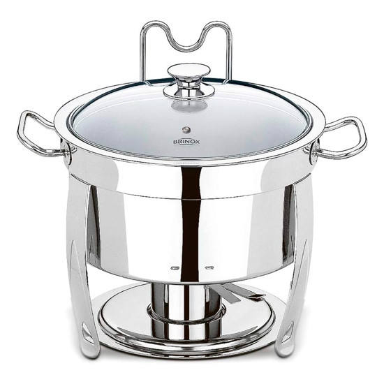 Imagem RECHAUD SAVOY REDONDO 8L EM AÇO INOX 32X39X38CM - BRINOX