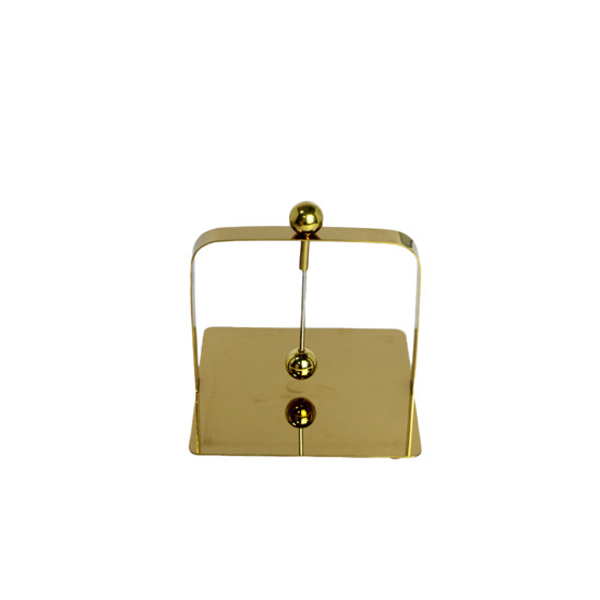 Imagem PORTA-GUARDANAPO PÊNDULO EM AÇO INOX DOURADO 16X17X17CM - LILIAN GIFT DESIGN
