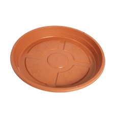 Imagem de PRATO PARA VASO DE PLANTAS EM POLIPROPILENO COR TERRACOTA 4X31CM - ATACAPLAST - Atacaplast Comercio E Distribuidora Ltda