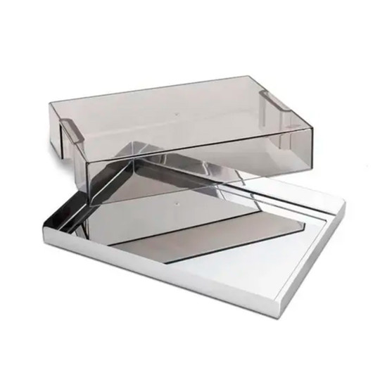 Imagem PORTA FRIOS BERGEN PREMIUM EM AÇO INOX E TAMPA EM ACRÍLICO 5X24X17,5CM - BRINOX