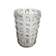 Imagem de VASO DECORATIVO FOSCO COM DETALHES RELEVADOS 26X19CM - FLORAL ATLANTA - Lucatti Artes E Decoracoes Ltda