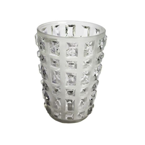 Imagem VASO DECORATIVO FOSCO COM DETALHES RELEVADOS 26X19CM - FLORAL ATLANTA