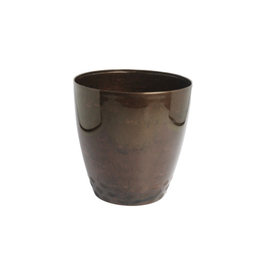 Imagem CACHEPOT DIAMOND DECORATIVO COR MARROM CAFÉ EM PLÁSTICO 20X20CM - ATACAPLAST