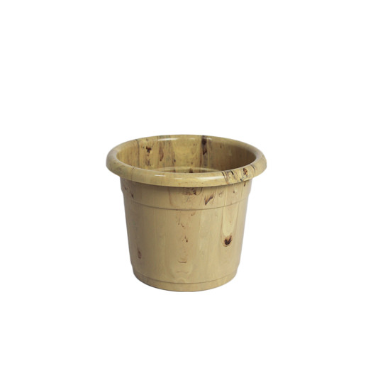 Imagem CACHEPOT DIAMOND DECORATIVO COR BEGE TRAVERTINO EM PLÁSTICO 14X18CM - ATACAPLAST