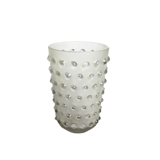 Imagem VASO DECORATIVO FOSCO COM DETALHES RELEVADOS REDONDOS 26X18CM - FLORAL ATLANTA