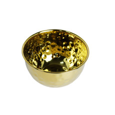 Imagem de BOWL MARTELADO DOURADO EM AÇO INOX 11X19CM - LILIAN GIFT DESIGN - Lilian Distribuidora Comercial Ltda