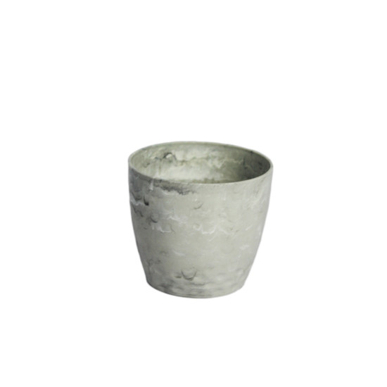 Imagem CACHEPOT DIAMOND DE POLIPROPILENO BRANCO CARRARA TRAVERTINO 11X10CM - ATACAPLAST