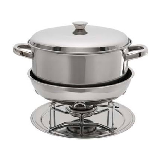 Imagem RECHAUD PLATANOS 1,5L COM BANHO MARIA EM AÇO INOX 20X29X16CM - BRINOX