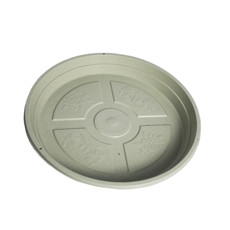 Imagem de PRATO CINZA MÁRMORE DE POLIPROPILENO PARA VASO 3,5X26,5X26,5CM - ATACAPLAST - Atacaplast Comercio E Distribuidora Ltda