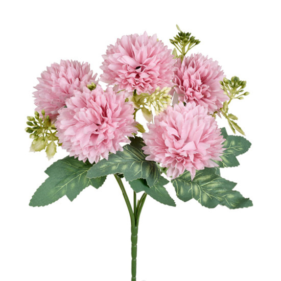 Imagem BUQUÊ DE CRISÂNTEMO LILÁS PERMANENTE DECORATIVO EM PLÁSTICO MOLDÁVEL 26X17CM - GRILLO