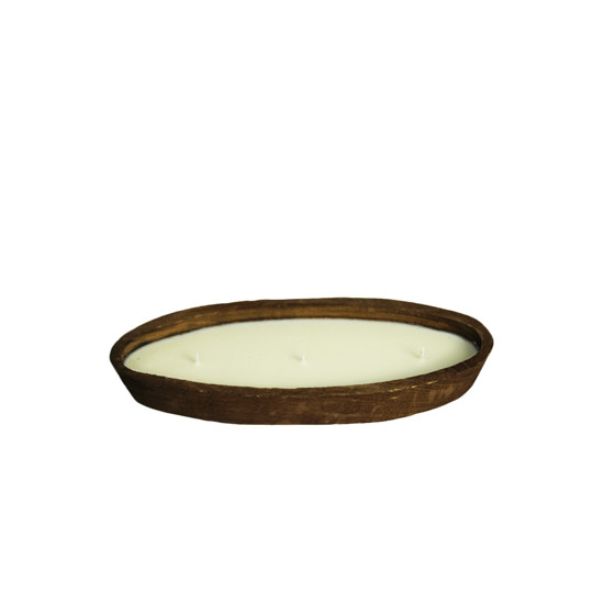 Imagem VELA AROMÁTICA EM VASO OVAL DE MADEIRA 4X29X11CM - LILIAN GIFT DESIGN
