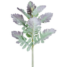 Imagem de HASTE DECORATIVA DE FOLHAS VERDE LAVANDA FLOCADAS EMPLÁSTICO MOLDÁVEL - GRILLO - Grillo Ltda