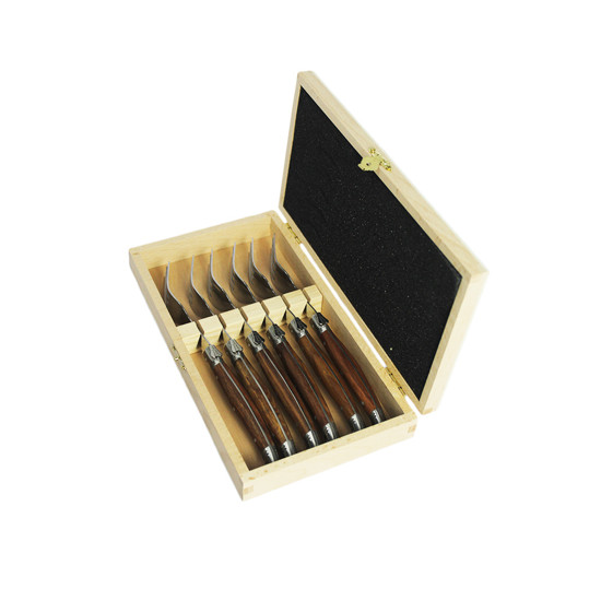 Imagem CONJUNTO 6 GARFOS ESTILO LAGUIOLE EM AÇO INOX E MADEIRA 1,5X22X2CM - CROSS