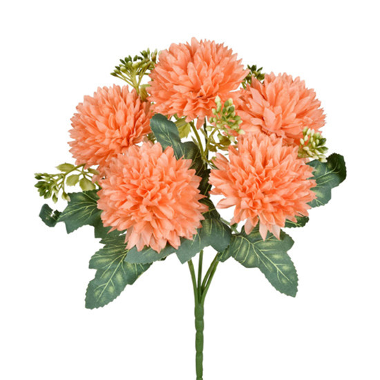 Imagem BUQUÊ DE CRISÂNTEMO LARANJA PERMANENTE DECORATIVO EM PLÁSTICO MOLDÁVEL - GRILLO