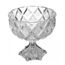 Imagem de CENTRO DE MESA DECORATIVO DE CRISTAL COM PÉ DELI DIAMOND 24,5X24CM - LYOR - Coliseu Presentes Ltda