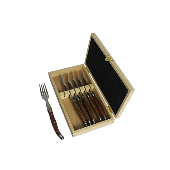 Imagem CONJUNTO 6 GARFOS ESTILO LAGUIOLE EM AÇO INOX E MADEIRA 1,5X22X2CM - CROSS