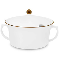 Imagem de SOPEIRA 2 LITROS FLAMINGO SOFIA COM TAMPA EM PORCELANA BRANCA 14X28X23CM - OXFORD - Oxford Porcelanas Sudeste Ltda